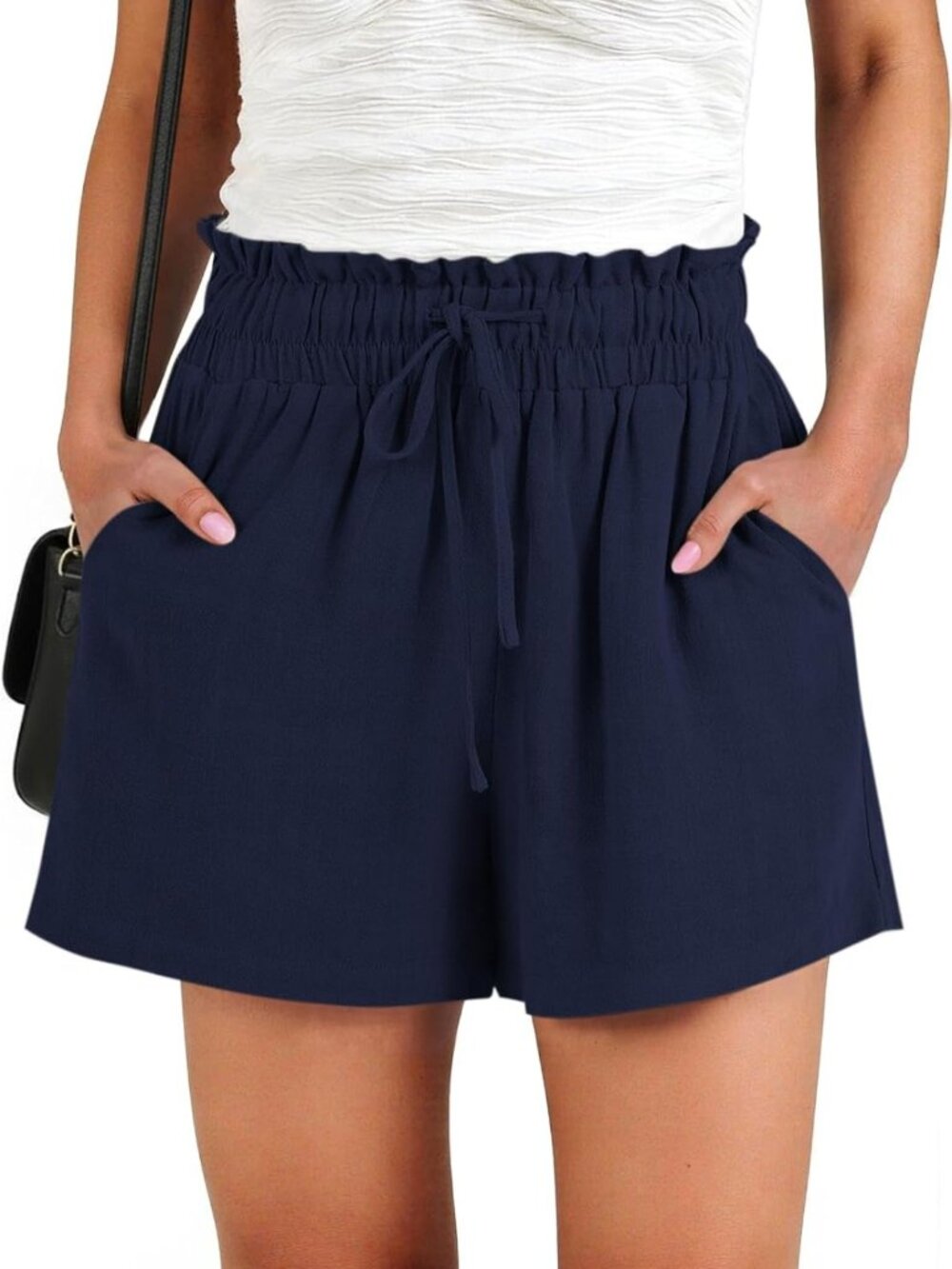 High-Waisted Drawstring Shorts for Women | Elastic Waist & Wide Leg Style